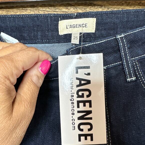 L'Agence The Margot High Rise Ankle Skinny Jeans in Natural Denim Size 25 NWT - Picture 4 of 5